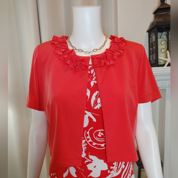 JULIAN TAYLOR 2 Piece Dress Set, Coral 10P - Picture 2 of 8